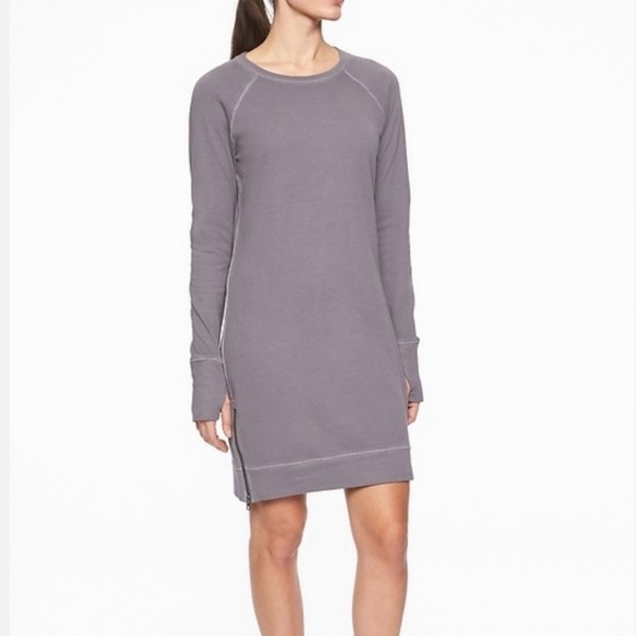 Athleta Dresses & Skirts - COPY - Athleta Dusty Rose Sweatshirt Dress Zipper Detail Size XS